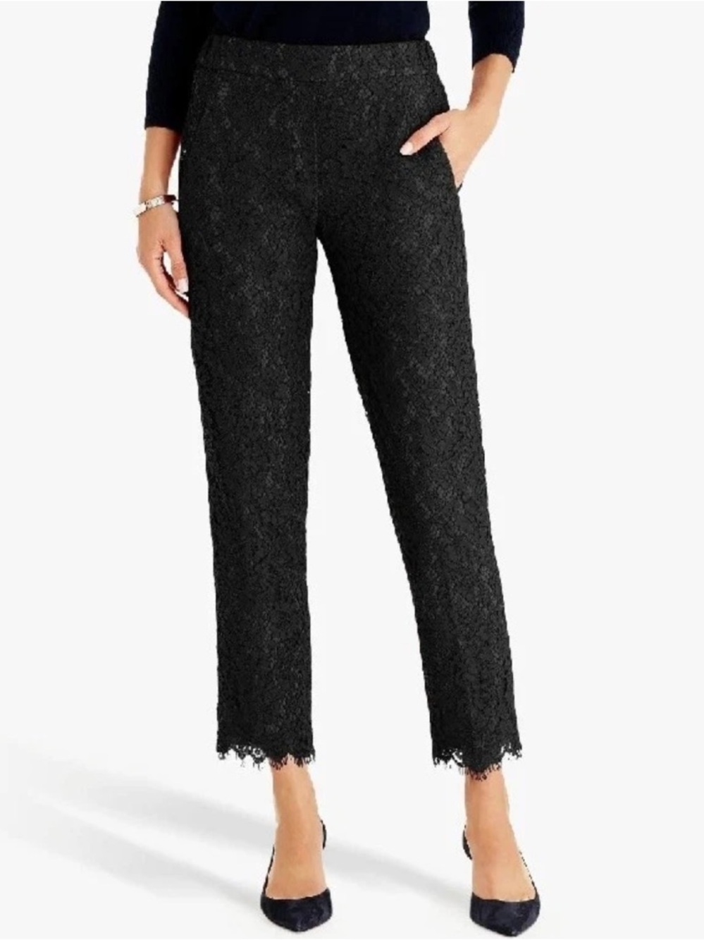 J CREW Peyton Lace Pants Business Cropped Casual